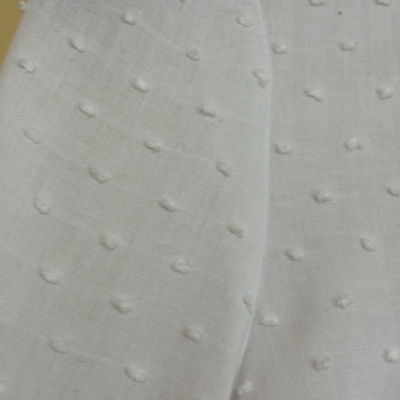 Alexis Dobby White Swiss Dot Ruffle Button Up Long Balloon Sleeve Blouse Top XS - Picture 9 of 17